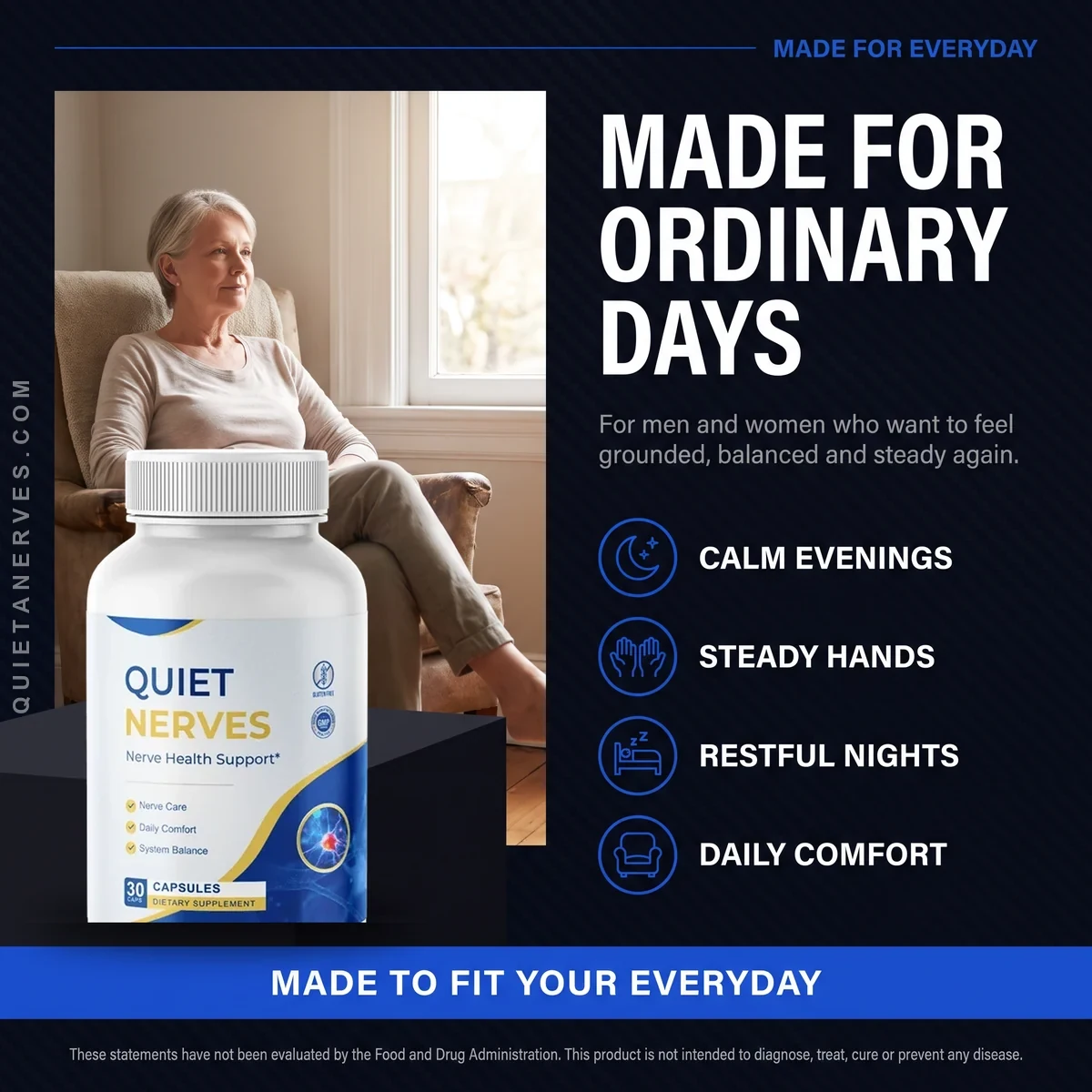 Quiet Nerves is made for ordinary days: calm evenings, steady hands, restful nights and daily comfort